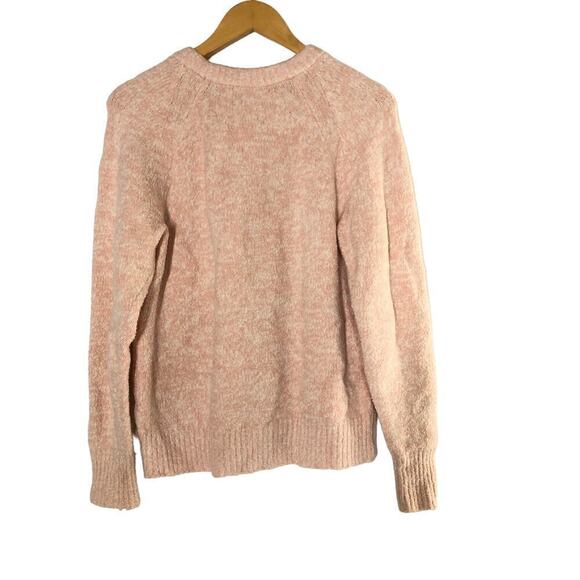 La Vie Rebecca Taylor Sweater Cotton Blend Marbled Boucle Knit Pullover Pink M - Picture 5 of 9